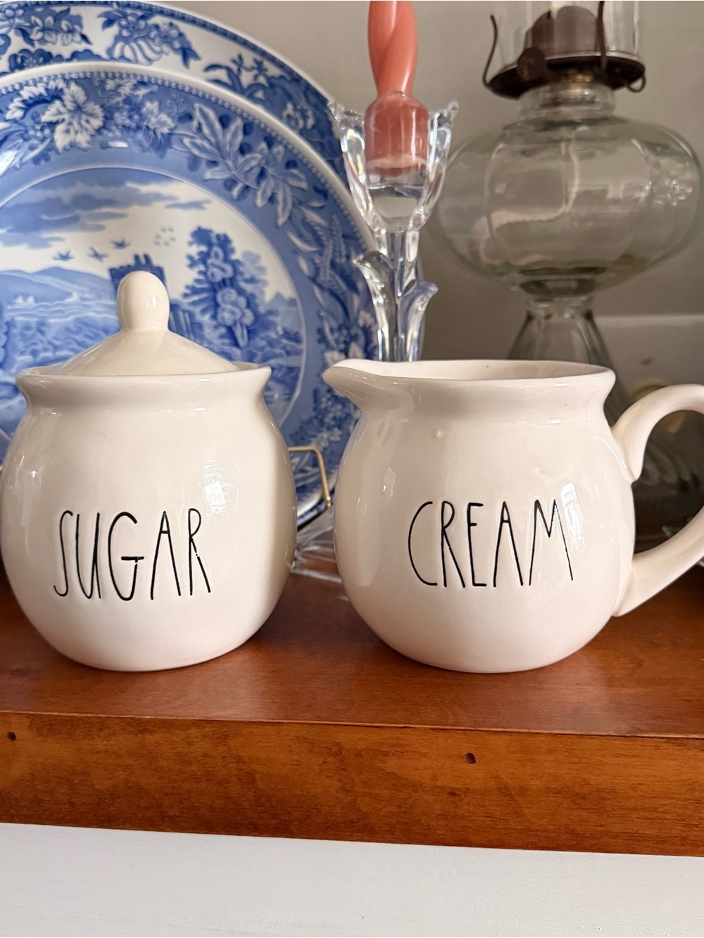 Rae Dunn Cream & Sugar Ceramic Set in Cream